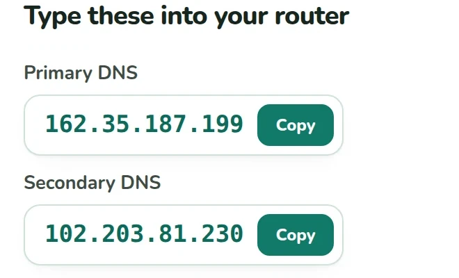 Setup: the two numbers to type into your home Wi-Fi settings